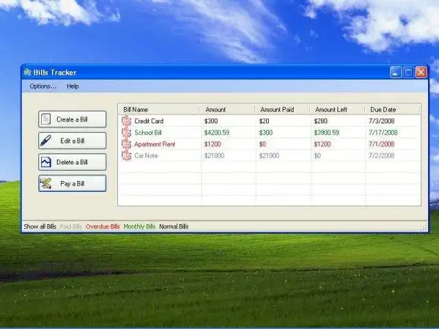 Download web tool or web app Bills Tracker