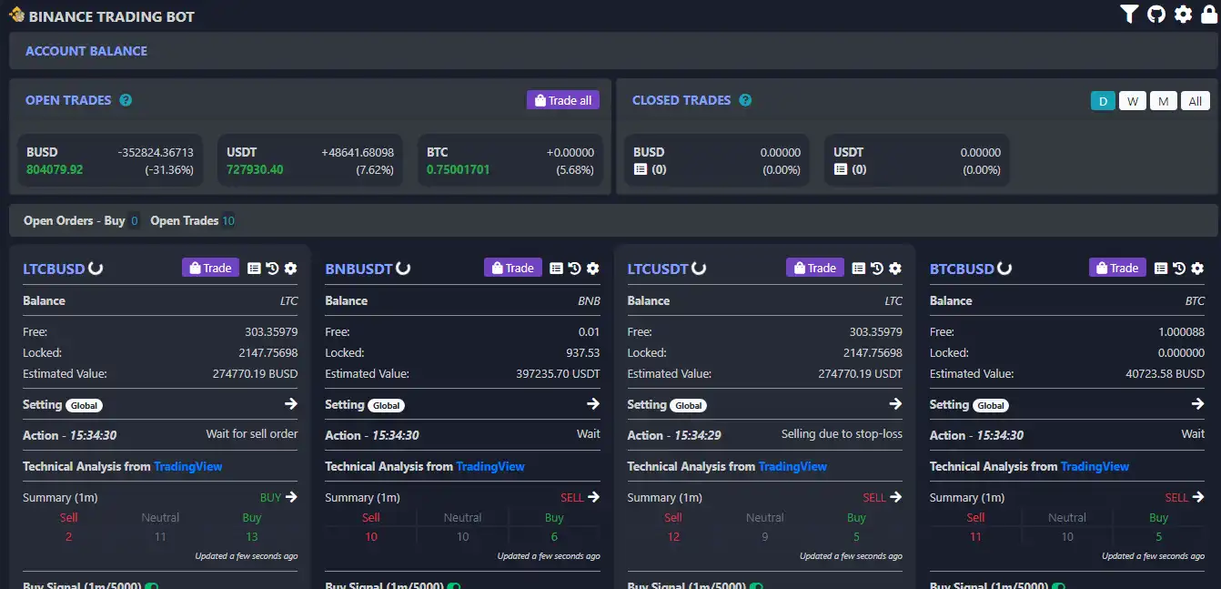 Descargue la herramienta web o la aplicación web Binance Trading Bot