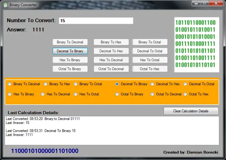 Download web tool or web app Binary Converter NET