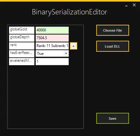 הורד כלי אינטרנט או אפליקציית אינטרנט BinarySerializationEditor