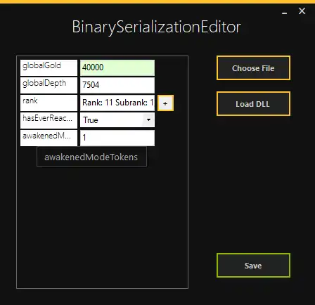 Unduh alat web atau aplikasi web BinarySerializationEditor