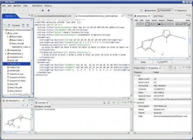 Web ツールまたは Web アプリ Bioclipse をダウンロード