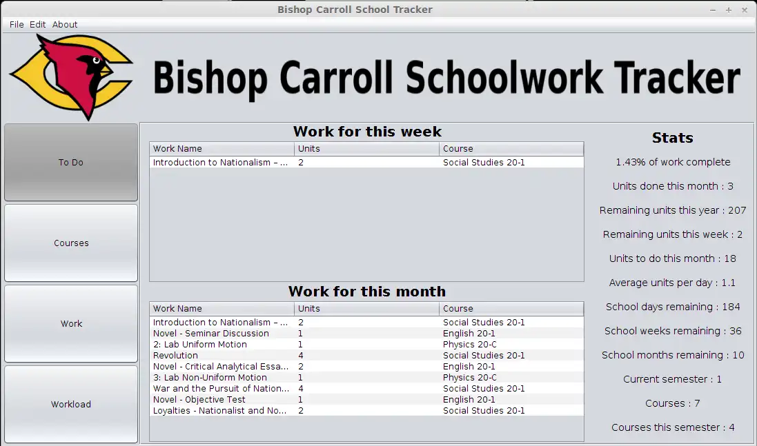 Download web tool or web app Bishop Carroll School Tracker