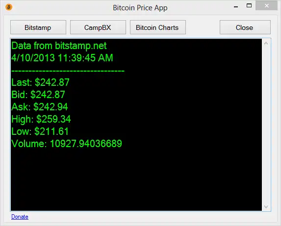 Download web tool or web app Bitcoin Price App