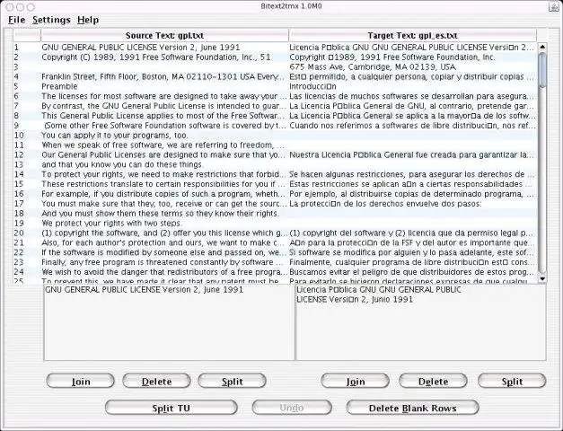 Download web tool or web app bitext2tmx CAT bitext aligner/converter