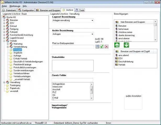 Muat turun alat web atau aplikasi web bitfarm-Archiv Document Management - DMS