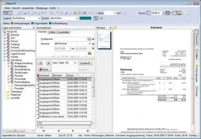 Завантажте веб-інструмент або веб-додаток bitfarm-Archiv Document Management - DMS