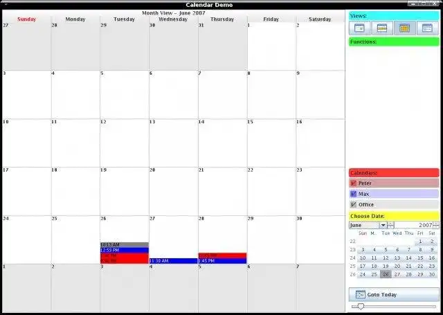 Завантажте веб-інструмент або веб-програму бібліотеку віджетів календаря Bizcal