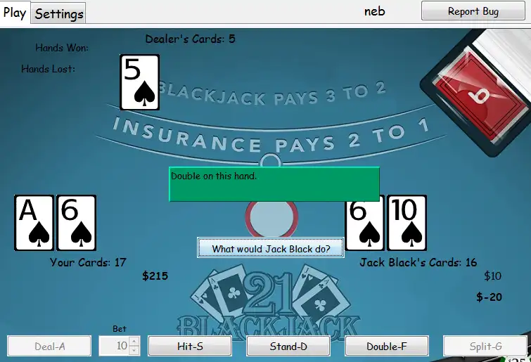 Download web tool or web app Blackjack Game with AI to run in Linux online