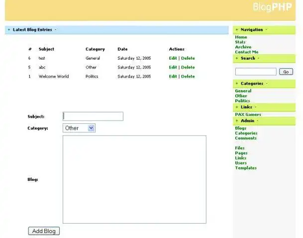 Download web tool or web app blogPHP