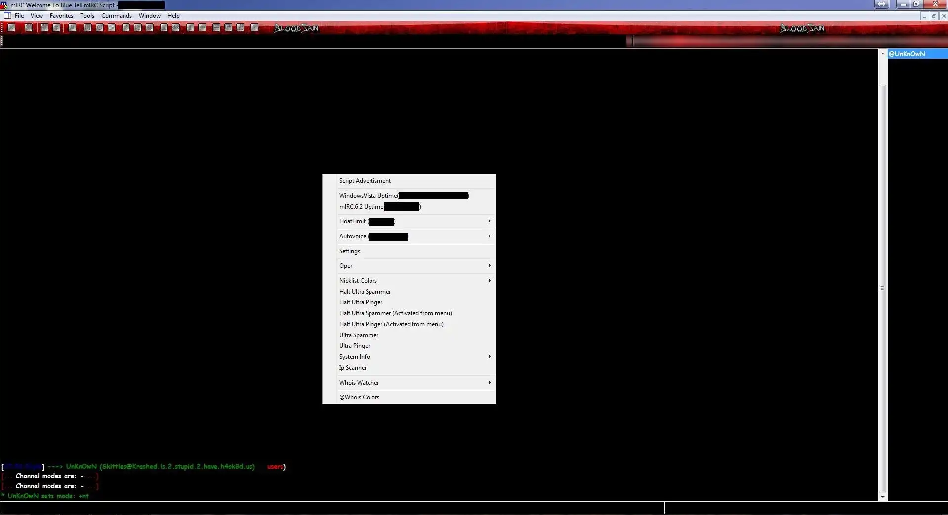 Download web tool or web app BlueHell mIRC Script