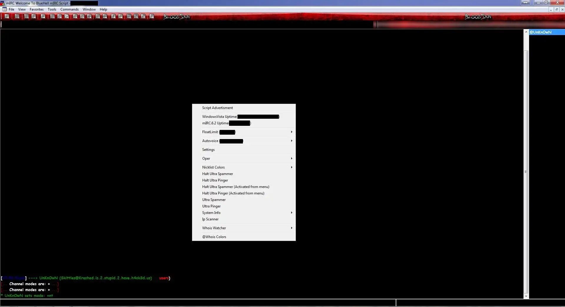 ডাউনলোড ওয়েব টুল বা ওয়েব অ্যাপ BlueHell mIRC স্ক্রিপ্ট