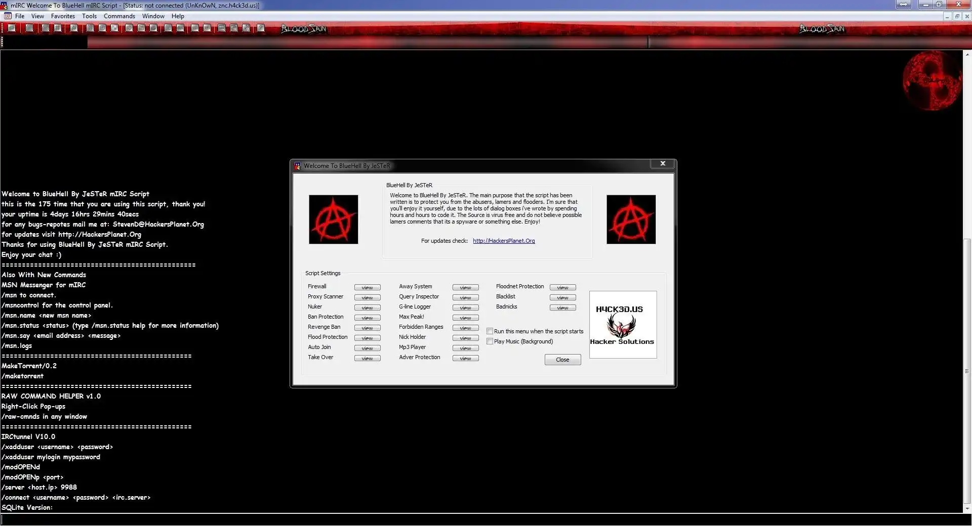 Download web tool or web app BlueHell mIRC Script