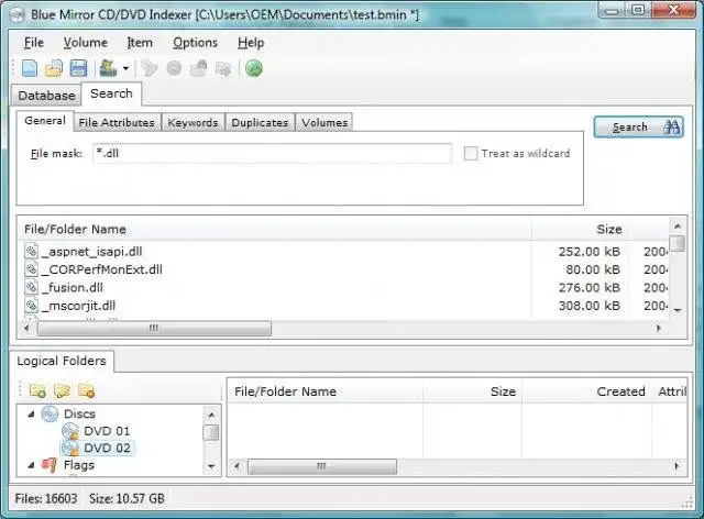 Download web tool or web app Blue Mirror DVD/CD Indexer