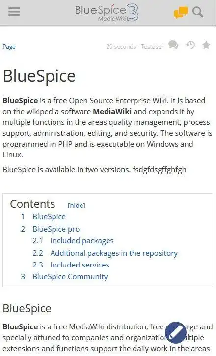 웹 도구 또는 웹 앱 BlueSpice 무료 다운로드