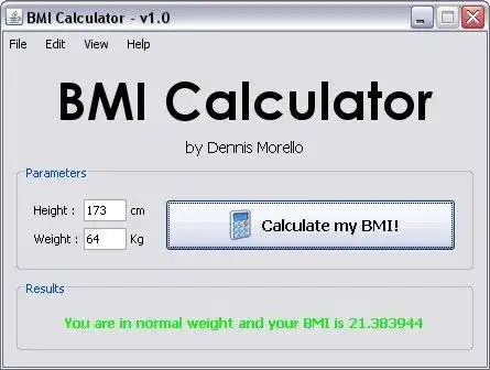 Pobierz narzędzie internetowe lub aplikację internetową Kalkulator BMI