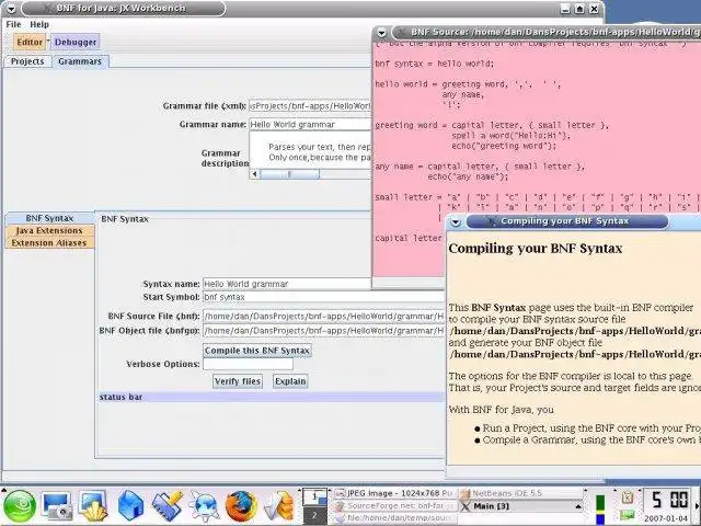 Download web tool or web app BNF for Java