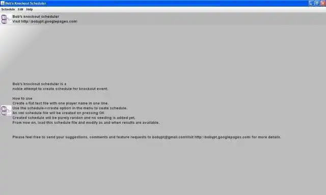 Download web tool or web app Bobs knockout scheduler to run in Linux online