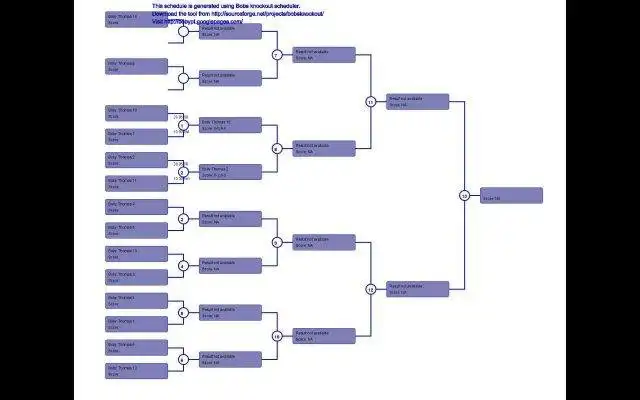 Download web tool or web app Bobs knockout scheduler to run in Linux online
