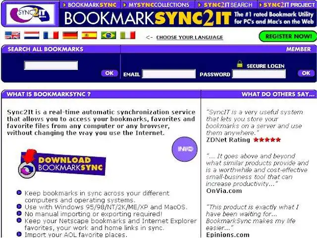 Laden Sie das Web-Tool oder die Web-App BookmarkSync herunter