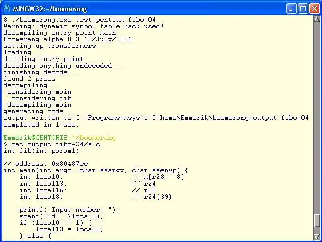 Download web tool or web app Boomerang decompiler