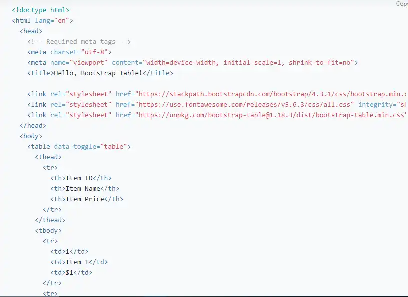 Mag-download ng web tool o web app Bootstrap Table