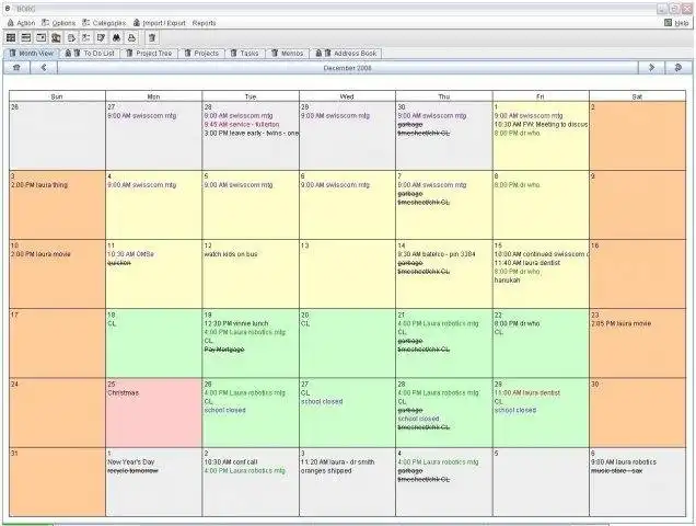 دانلود ابزار وب یا برنامه وب BORG Calendar