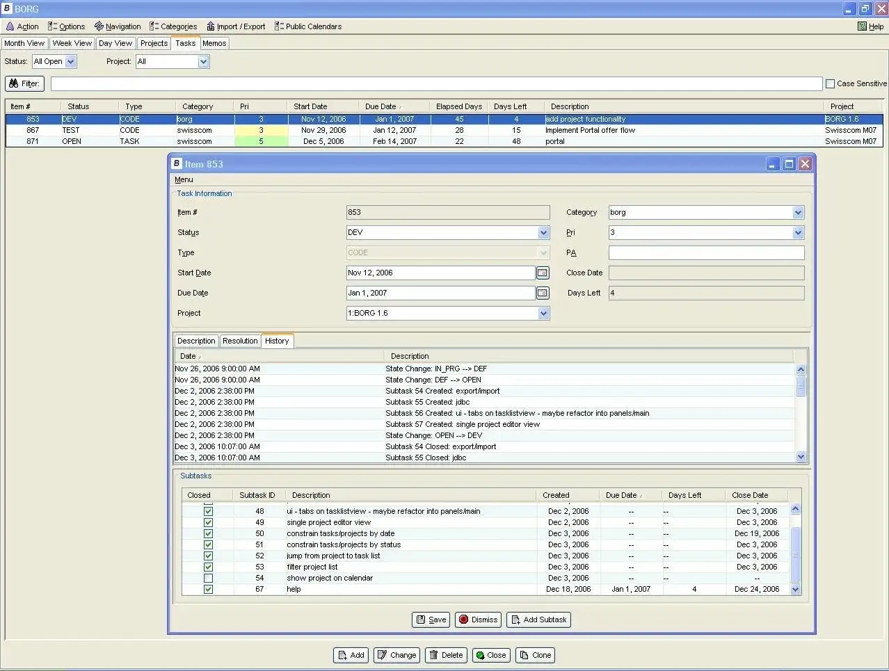 Descargue la herramienta web o la aplicación web BORG Calendar