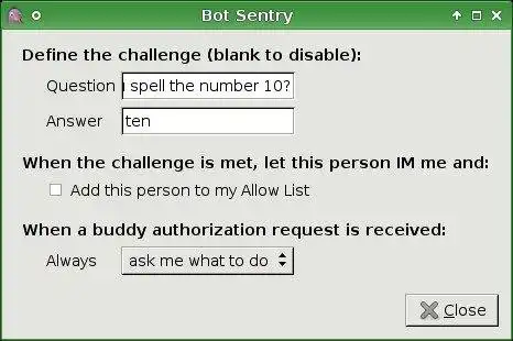 Muat turun alat web atau aplikasi web Bot Sentry