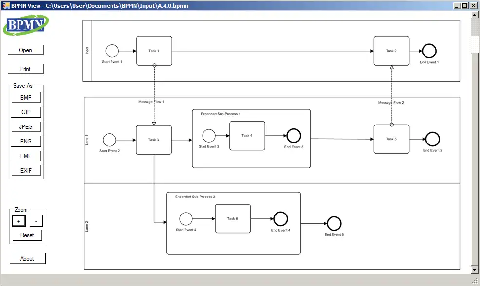 Muat turun alat web atau aplikasi web BPMN View