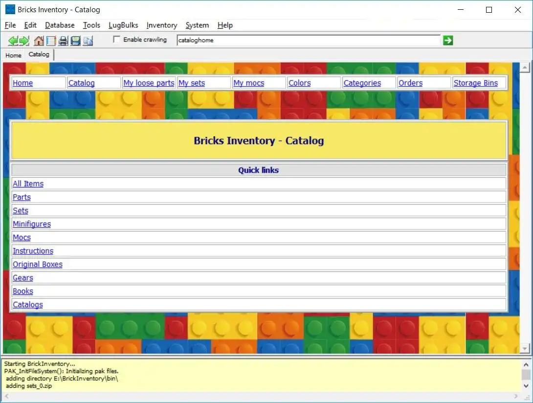 Pobierz narzędzie internetowe lub aplikację internetową Bricks Inventory, aby działać w systemie Windows online za pośrednictwem systemu Linux online