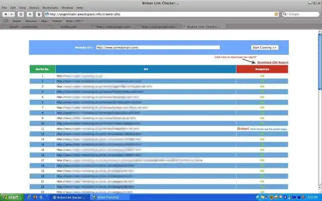 Download web tool or web app Broken url checker