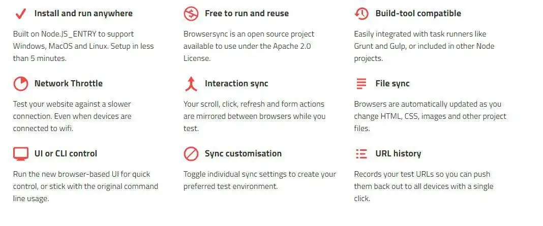 Download web tool or web app Browsersync