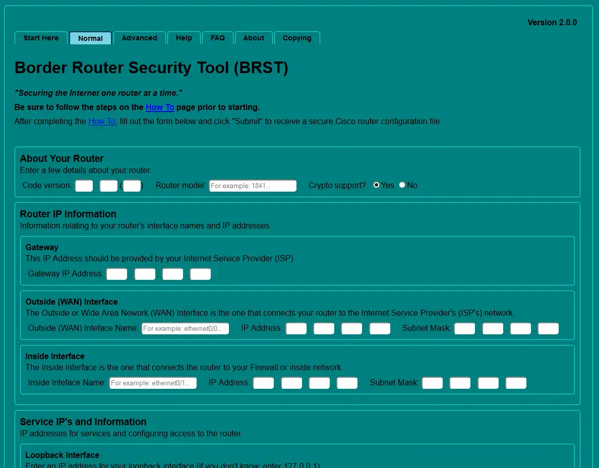 Загрузите веб-инструмент или веб-приложение BRST - Border Router Security Tool