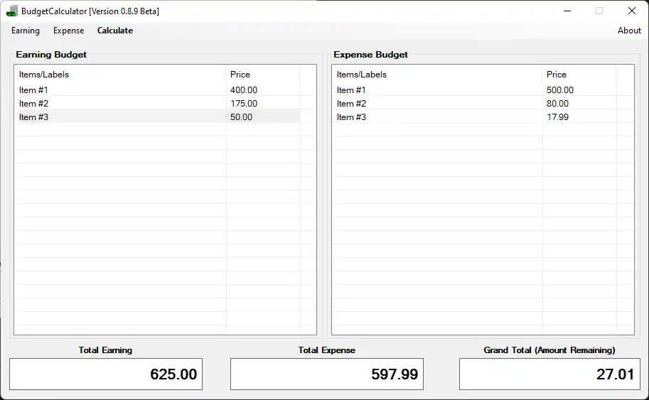 ดาวน์โหลดเครื่องมือเว็บหรือเว็บแอป BudgetCalculator