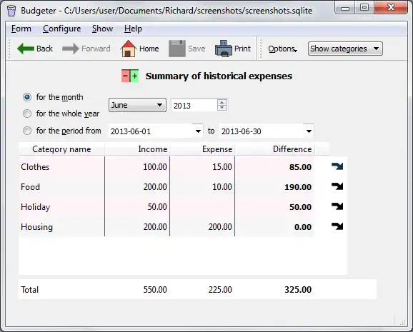 Muat turun alat web atau aplikasi web Budgeter