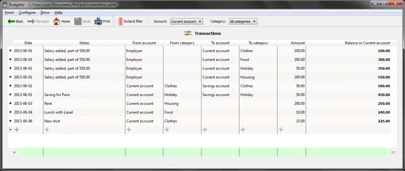 Muat turun alat web atau aplikasi web Budgeter