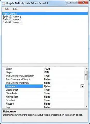 Download web tool or web app Bugale N-Body Data Editor to run in Windows online over Linux online