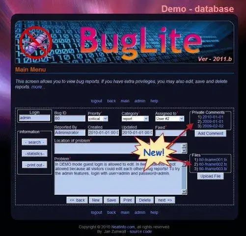 Download web tool or web app BugLite
