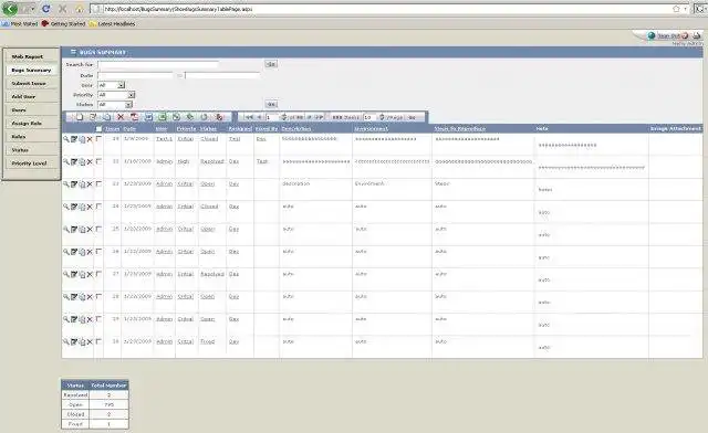 Baixe a ferramenta web ou aplicativo web Bug Logging