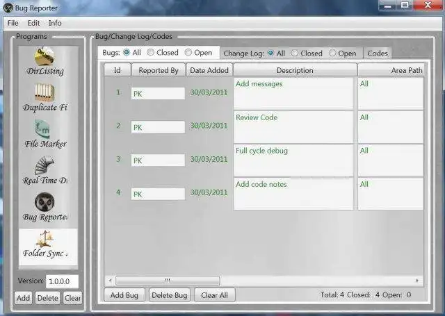 Download web tool or web app Bug Reporter