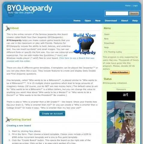 Download web tool or web app Build Your Own Jeopardy