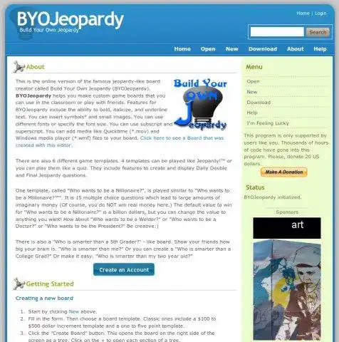 Завантажте веб-інструмент або веб-програму Build Your Own Jeopardy для роботи в Windows онлайн через Linux онлайн