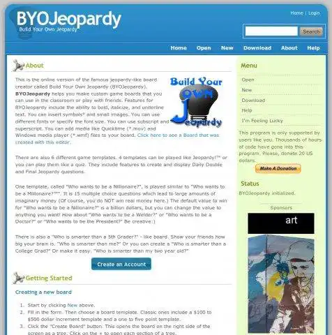 Download de webtool of webapp Build Your Own Jeopardy om online in Windows via Linux online te draaien