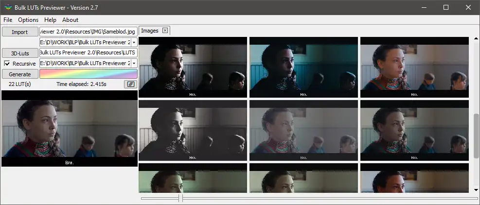 Download web tool or web app Bulk LUTs Previewer 2.8.4