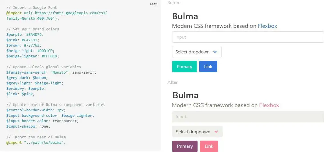 Download web tool or web app Bulma