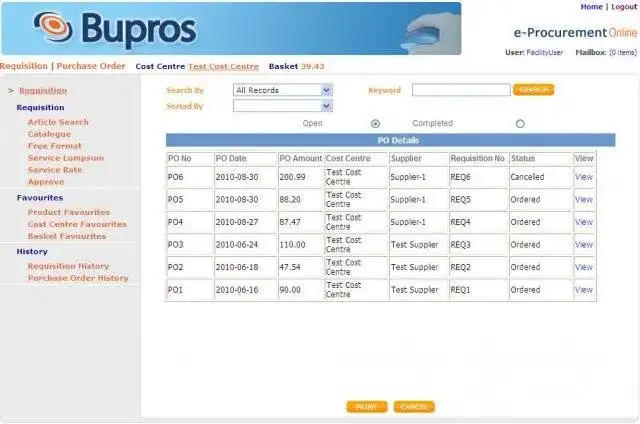 Download web tool or web app Bupros Procurement
