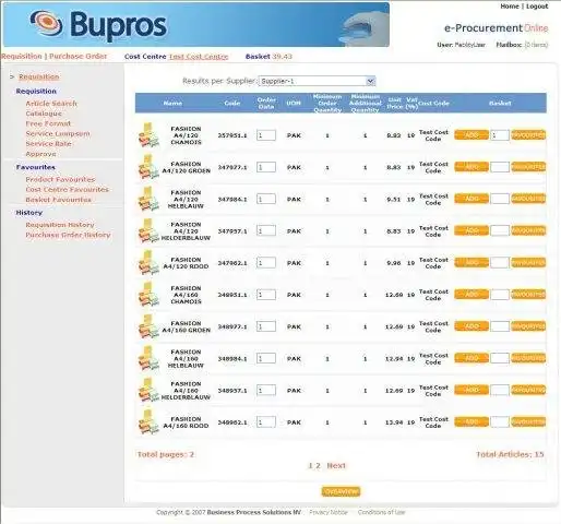 Download web tool or web app Bupros Procurement