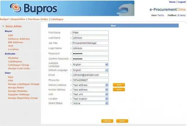 Download web tool or web app Bupros Procurement