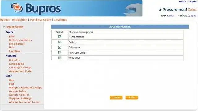 Download web tool or web app Bupros Procurement